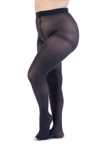 Leela Lab - Collant Donna Plus Size/Curvy Semiopaco 50 Denari con FIlati Riciclati - Smoke