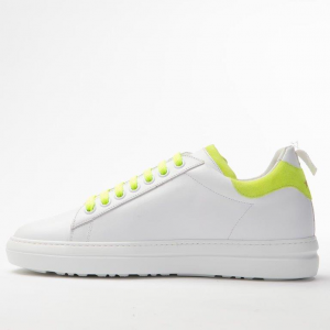 Pantofola D'oro -  Court classic sneakers in pelle bianco e giallo