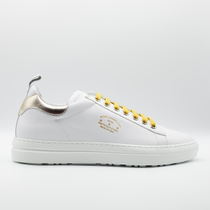 Pantofola D'oro -  Court classic sneakers in pelle bianco e oro