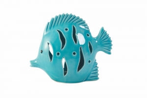 Caraibe Pesce led in ceramica h.14 cm