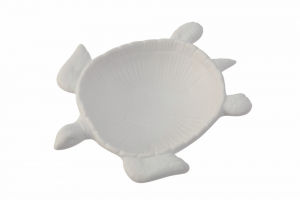 Caraibe Tartaruga in ceramica bianca 17,2x14,8 cm