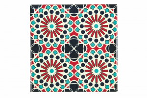 Agadir Red Sottopentola quadrato in ceramica      fondo in sughero                                                                                    