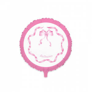 Palloncino mylar battesimo fiocco rosa