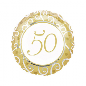 Palloncino foil 50 anniversario oro