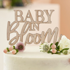 Cake topper in legno baby in bloom
