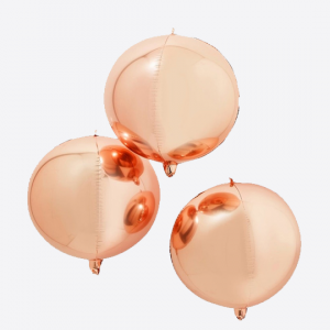 Palloncini globo rosa gold 3 pezzi