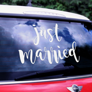 Adesivo per auto Just married