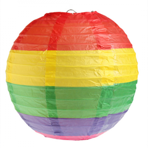 Lanterne decorative di carta arcobaleno 2 pezzi