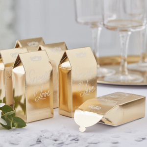 Box con coriandoli gold wedding