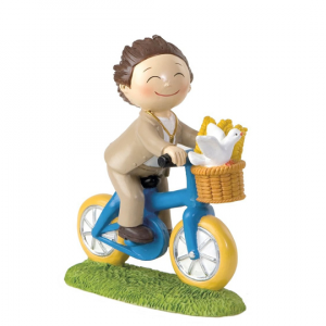 Cake topper ragazzo in bicicletta