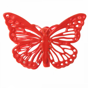 Farfalle rosse con molletta 4 pezzi