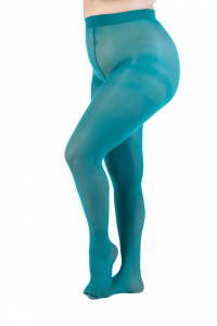Leela Lab - Collant Donna Plus Size/Curvy Semiopaco 50 Denari con FIlati Riciclati - Aqua Green
