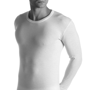 Maglietta manica lunga in lana e cotone