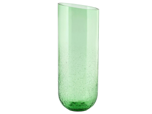 Vaso In Vetro Cracklè, H37 Cm, Verde