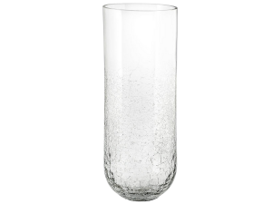 Vaso In Vetro Cracklè, H37 Cm, Trasparente