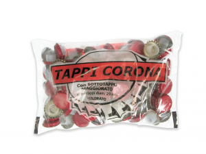 Confezione 100 Tappi Corona C/bidul Rosso