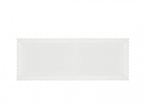 3 Vassoi Trinati Bianco Rettangolare 35x13 062a