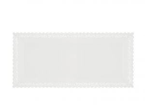 3 Vassoi Trinati Bianco Rettangolare 36x16 058a
