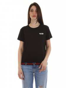 Moschino Underwear T-shirt con elastico nero e logo in rilievo