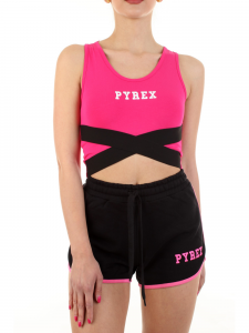 Pyrex Original Top in jersey di cotone con fasce elastiche ad incrocio