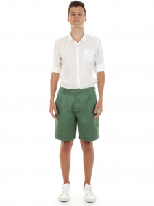 Bicolore Pantaloni con pinces - Verde
