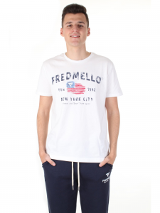Fred Mello T-shirt girocollo con stampa all over - Bianco