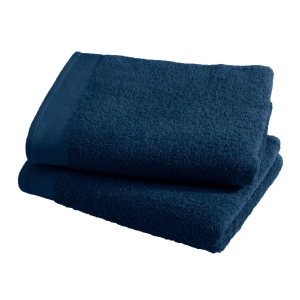 Happidea Asciugamano con ospite da bagno 460 gr - Blu scuro