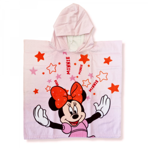 Poncho in spugna Minnie Mouse accappatoio rosa per bambina