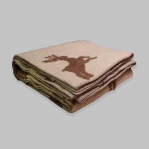 Plaid in lana cotta 150x170 morbido e caldo Cervo beige