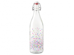 H&H Bottiglia in vetro decorata 1 lt - Tie&bright