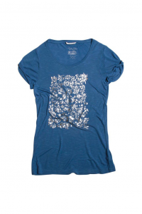 T-shirt in cotone con stampa - Blu