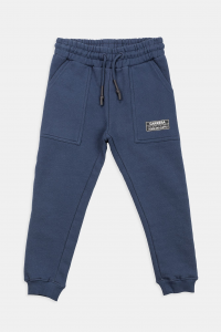 Pantalone in felpa con elastico in vita - Blu