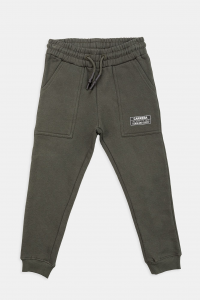 Pantalone in felpa con elastico in vita - Verde scuro