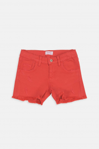Pantalone corto sfrangiato - Rosso