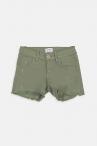 Pantalone corto sfrangiato  - Verde