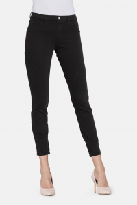 Legg-jeans colorato con zip sul fondo - Nero