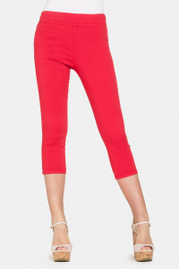 Legg-jeans pinocchietto effetto perfetto colorato - Rosso ciliegia