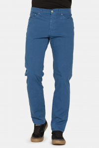 Pantalone 5 tasche mod.700 in tela leggera elasticizzata - Bluette
