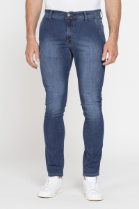 Jeans 5 tasche a vita bassa - Lavaggio blu medio