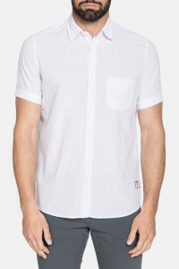 Camicia in cotone con fantasia stampata - Bianco