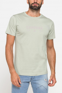 T-shirt in cotone con stampa - Verde mare