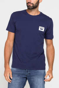 T-shirt girocollo con stampa logo - Blu medievale