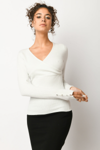 Pullover in maglia lurex - Bianco