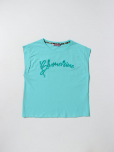 Miss Blumarine T-shirt smanicata con ricamo - Verdeacqua