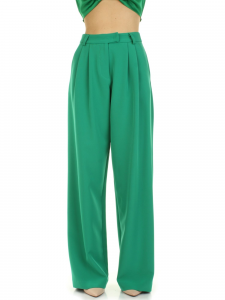 Silence Pantaloni a vita alta con pinces - Verde smeraldo