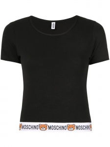 Moschino Underwear T-shirt a maniche corte con banda logata - Nero