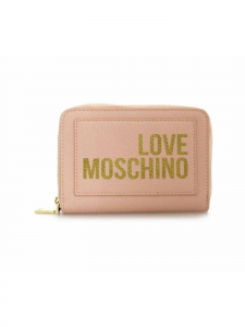 Moschino Love Portafoglio con stampa logo frontale - Rosa