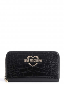 Moschino Love Portafogli in stampa coccodrillo - Nero
