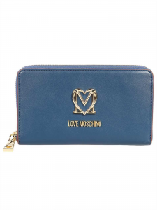 Moschino Love Portafogli con logo e zip - Blu
