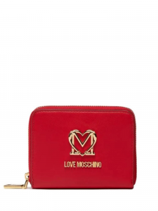 Moschino Love Portafogli in similpelle con zip - Rosso